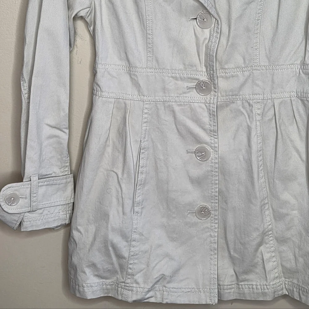 Justice Girls Beige Trench Coat Jacket Size 14 Classic Basic 100% Cotton